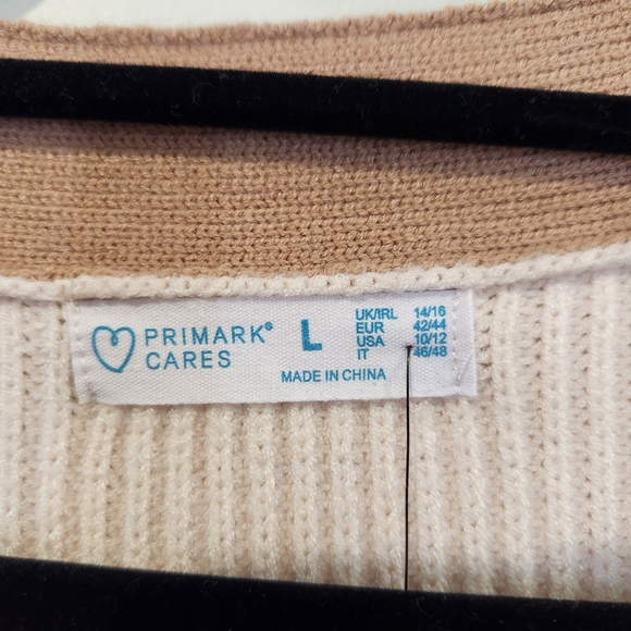 Primark Cream, Tan & Rust Colorblock Button-Front Cardigan - Picture 3 of 6